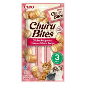 Churu Bocaditos Bites de Pollo y Atún con Salmón para gatos 3 sobres x 10gr