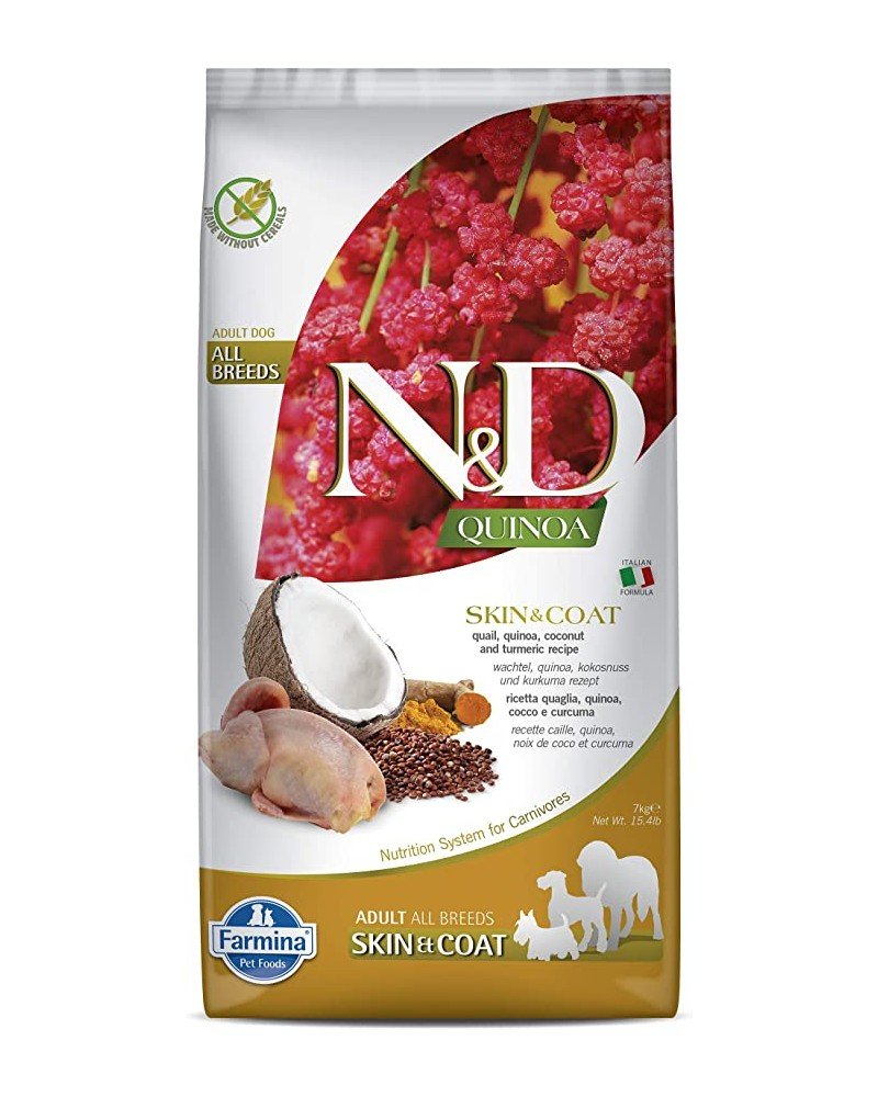 Farmina Quinoa Skin Coat con codorniz 7 kg