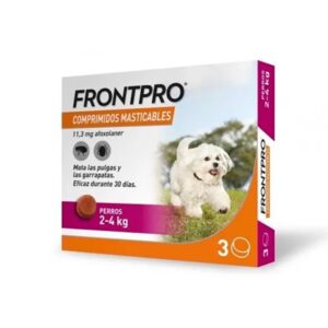 Frontpro Comprimidos Masticables Antiparasitario para perros 2-4kg pack x 2